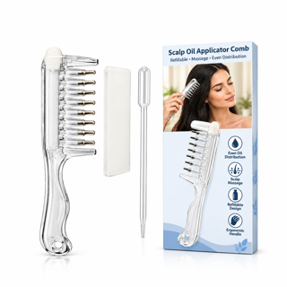 برس شانه روغن رسان / روغن تراپی Crystal Scalp Liquid Comb