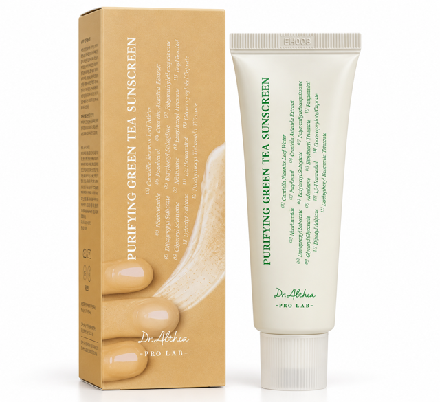 ضدآفتاب چای سبز دکتر آلتیا Purifying Green Tea SPF50+ PA++++ حجم 50 میل