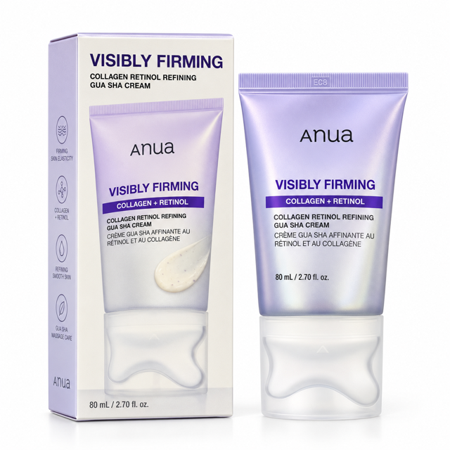 کرم  گواشا سفت‌کننده گردن و دکلته آنوا Visibly Firming Collagen + Retinol Gua Sha حجم ۸۰ میل