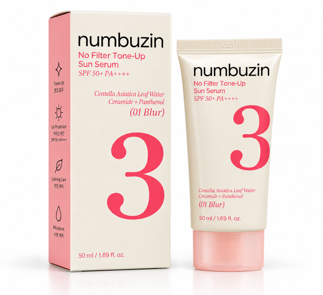 ضدآفتاب رنگی نامبوزین No.3 No Filter Tone-Up Sun Serum SPF50+ حجم 50 میل